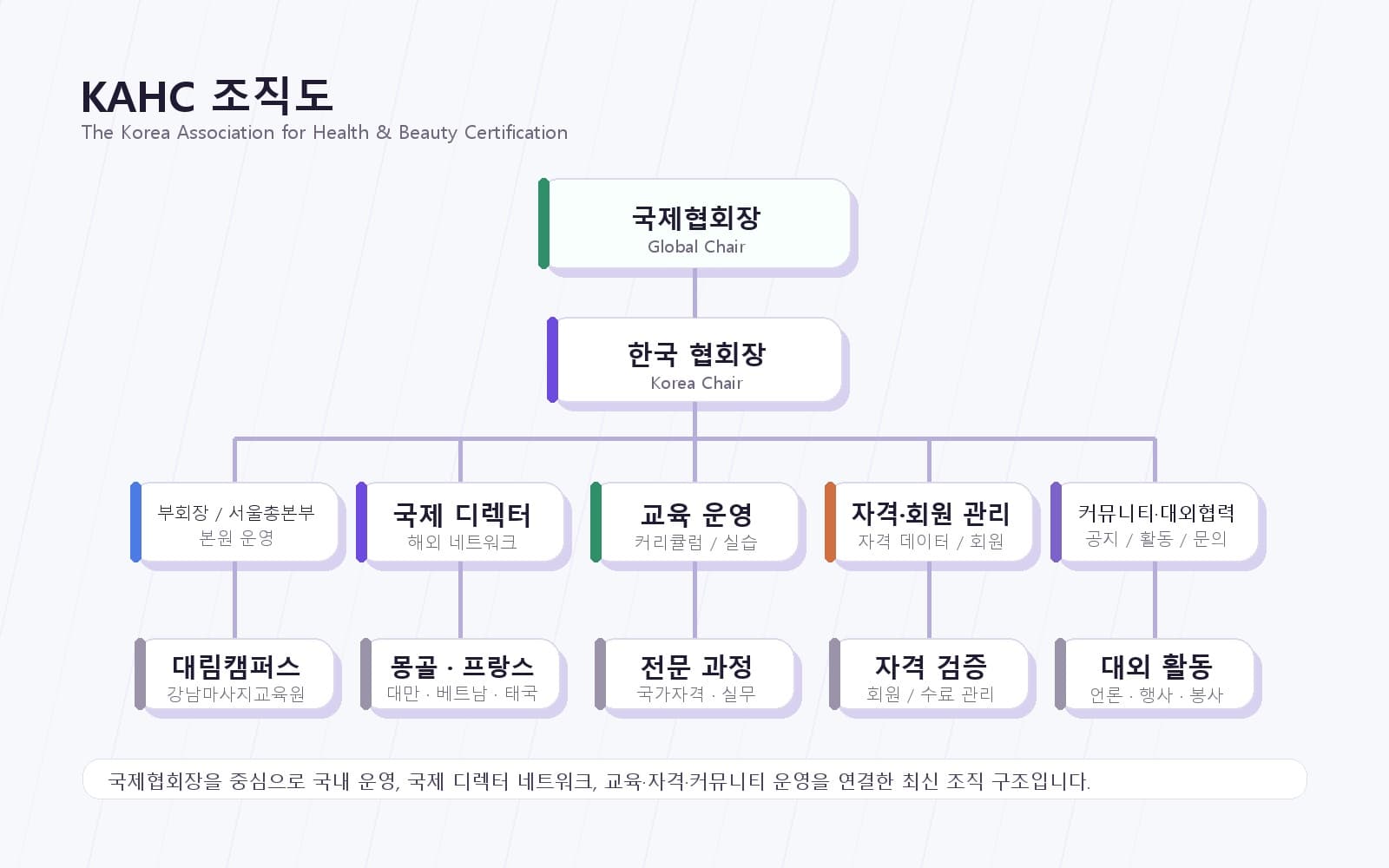 한국건강관리사자격협회 SMC아카데미 조직도